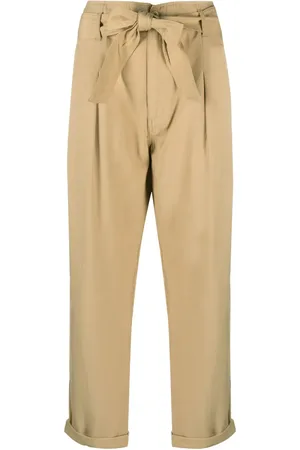Ralph Lauren Alyndra belted-waist cropped trousers