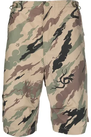 Maharishi Loose camouflage-print shorts