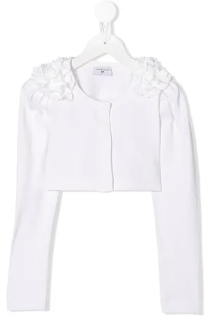 MONNALISA Floral-appliqu?? cropped cardigan