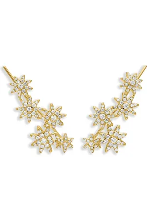 David Yurman 18kt yellow Starburst diamond climber earrings (23mm)