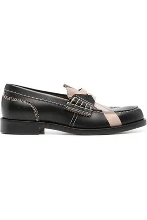 College Cross-print leather loafers