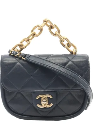 CHANEL 2021-2024 Mini Quilted Lambskin Chain Top Handle Flap satchel