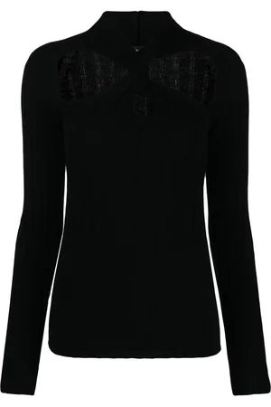 VERSACE Twisted ribbed-knit jumper