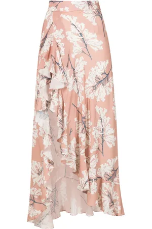 CLUBE BOSSA Delloref floral asymmetric skirt
