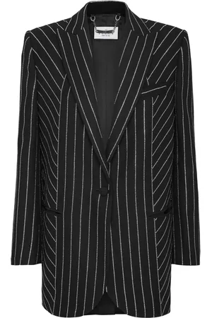 Philipp Plein Cady pinstripe-crystal single-breasted blazer