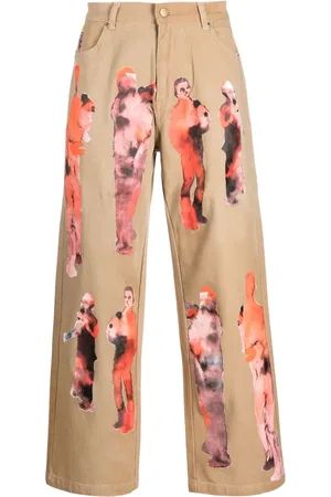 KIDSUPER STUDIOS Graphic-print cotton straight-leg jeans