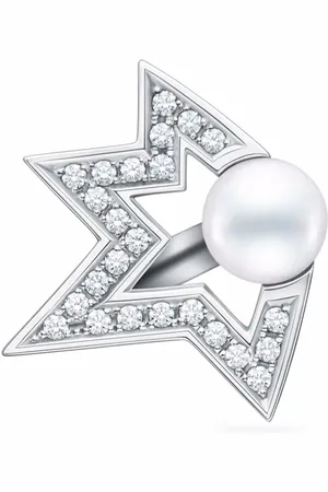 Tasaki 18kt white gold Collection Line Comet Plus diamond pearl ear cuff