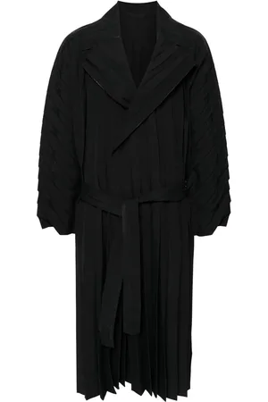 Issey Miyake Edge pleated long coat