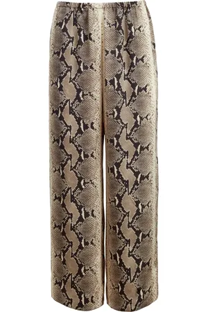 Khaite Mindy snake-print crop trousers