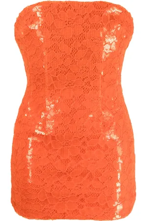 LAQUAN SMITH Floral-lace strapless mini dress