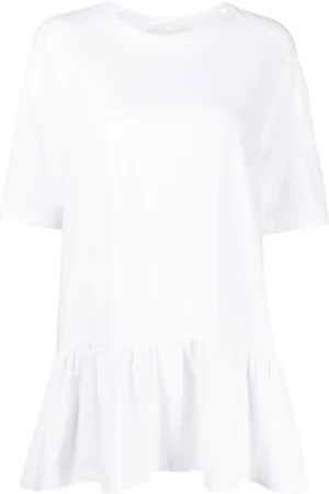 Fabiana Filippi Cotton-linen peplum T-shirt