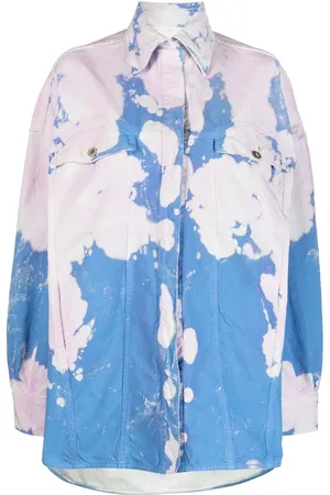 The Attico Oversized bleached-effect shirt jacket