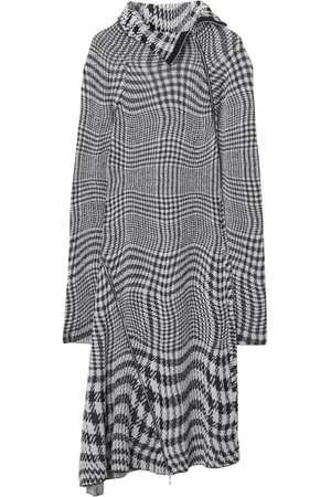 Burberry Warped houndstooth-pattern midi dress