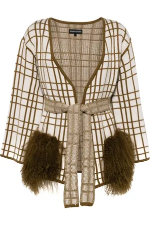 Izaak Azanei Check-pattern wool cardigan