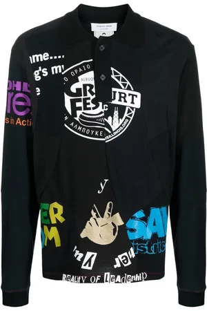 Marine Serre Graphic-print long-sleeve polo shirt