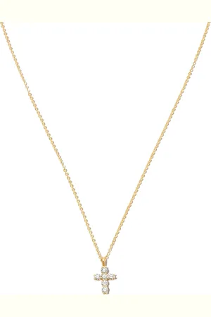 Anita 18kt yellow diamond cross necklace