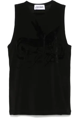 Jean Paul Gaultier Flocked-logo top