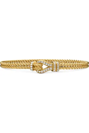 David Yurman 18kt yellow Thoroughbred Loop diamond bracelet