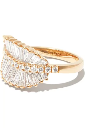 Anita 18kt yellow Palm Leaf diamond ring