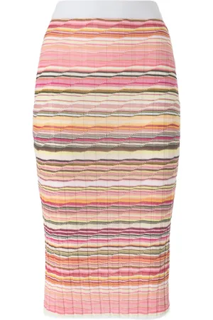 Missoni Striped ribbed midi skirt