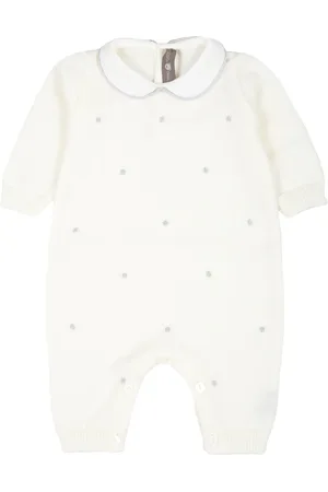 LITTLE BEAR Polka dot-embroidery romper