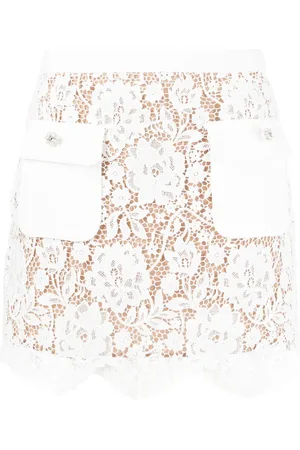 Self-Portrait Floral-lace miniskirt