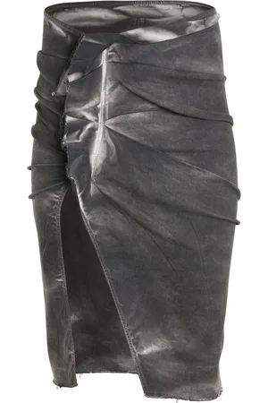 Rick Owens EDFU front-slit denim skirt
