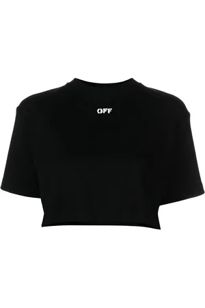 OFF-WHITE Cropped logo-print T-shirt