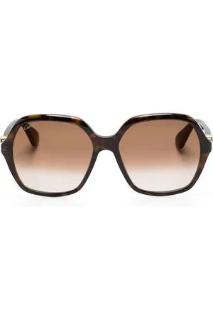 Cartier Logo-plaque geometric-frame sunglasses