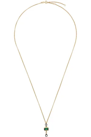 LEANDRA BAGS 18ky yellow Alegra emerald and diamonds necklace