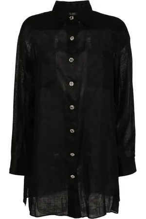 CHANEL 2000 CC-button linen shirt