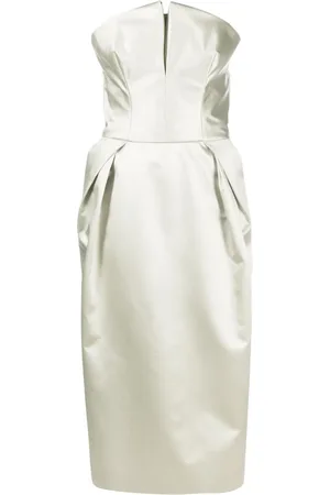 Maison Margiela Strapless silk midi dress
