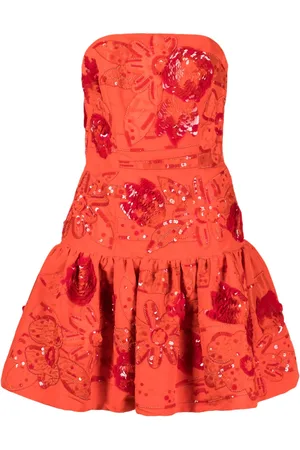 Oscar de la Renta Sequin-embellished silk dress