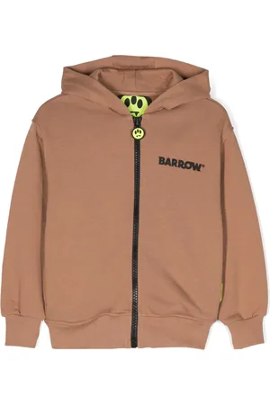 BARROW Logo-print zip-up hooded jacket