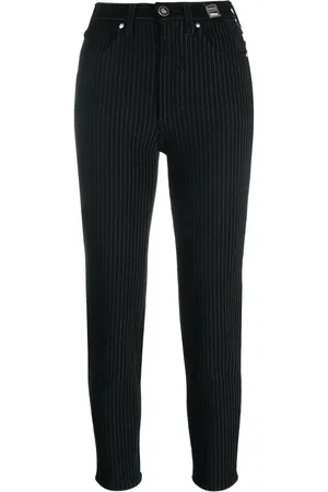 VERSACE 2000s pinstripe skinny-cut trousers