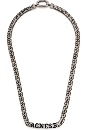 AGNÈS B. Logo-plaque chain-link necklace
