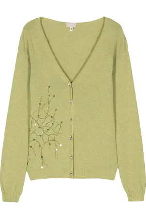 VERSACE 2000s sequin-embellished embroidered cardigan