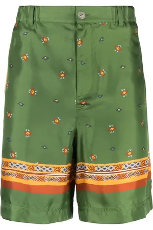 NICK FOUQUET Graphic-print silk shorts