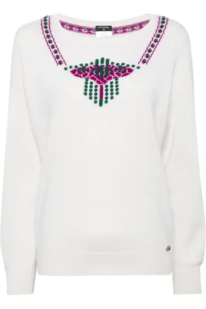 CHANEL 2000 geometric-intarsia cashmere jumper