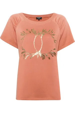 CHANEL 2000s CC-print short-sleeve sweatshirt