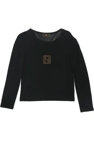 Fendi 1980s logo-patch T-shirt