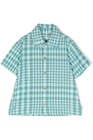 KNOT Theo check-print short-sleeve shirt