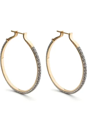 Hum 18kt yellow Circular diamond earrings