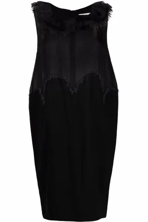Saint Laurent 2000s frayed detailing sleeveless dress
