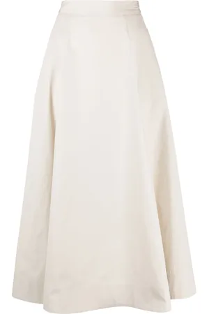 LORENA ANTONIAZZI Pleated cotton midi skirt