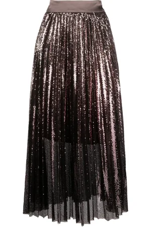 PESERICO SIGN Plissé pleated midi skirt