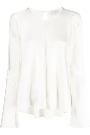 FORTE FORTE Draped stretch silk blouse