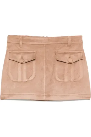 MISS GRANT Suede-textured mini skirt