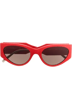 Salvatore Ferragamo Leather oversized sunglasses