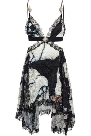 Roberto Cavalli Marbled-print mini dress